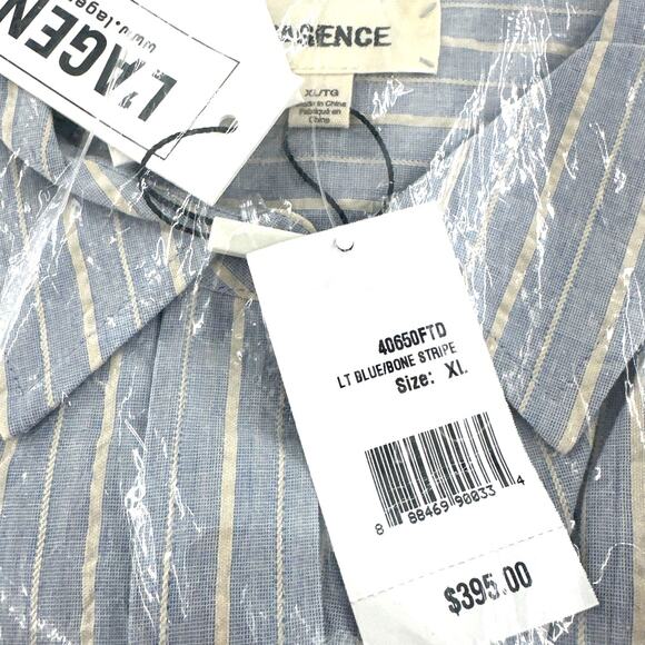 L'Agence Women's Light Blue/Bone Stripe Daniella Shirt Size XL - Picture 4 of 9